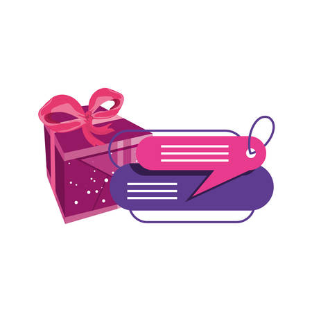 gift box with speech bubbles vector illustration designのイラスト素材