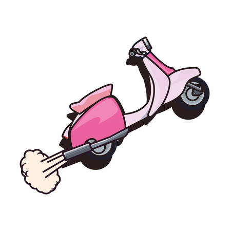 scooter comic pop art on white background vector illustrationのイラスト素材