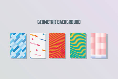 geometric background covers shapes minimal style vector illustrationのイラスト素材