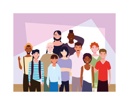 men standing with different poses vector illustration designのイラスト素材