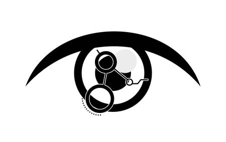 eye human with circuit vector illustration designのイラスト素材