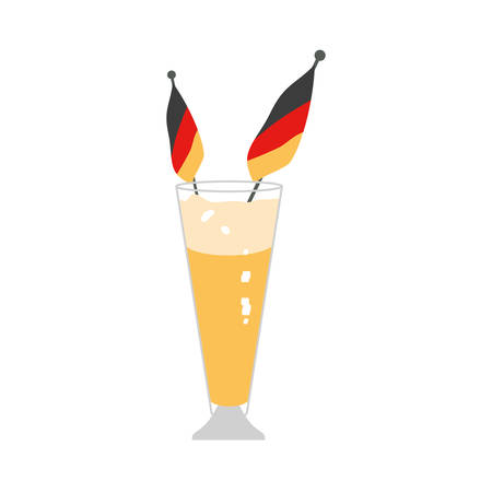 glass of beer with germany flag oktoberfest icon vector illustration designのイラスト素材