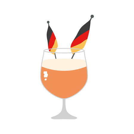 cup of beer with germany flag oktoberfest festival vector illustration designのイラスト素材