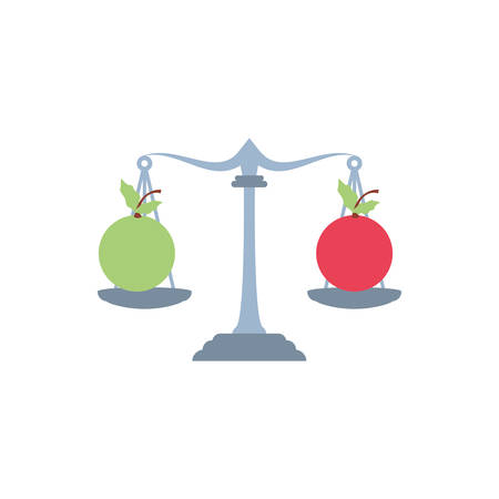 fresh cherries fruits in balance symbol vector illustration designのイラスト素材