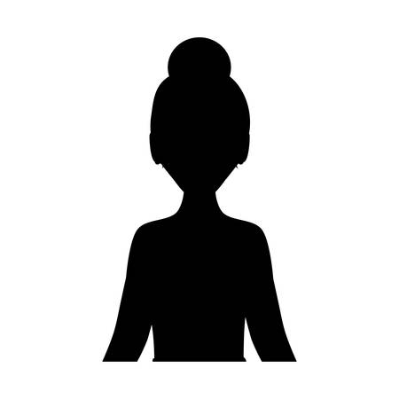 beautiful woman silhouette avatar character vector illustration designのイラスト素材