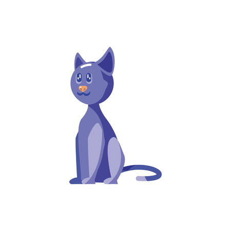 cute cat on white background vector illustration designのイラスト素材