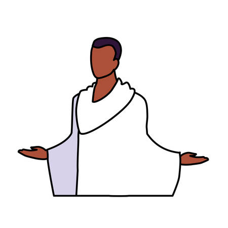 man pilgrim hajj on white background vector illustration designのイラスト素材