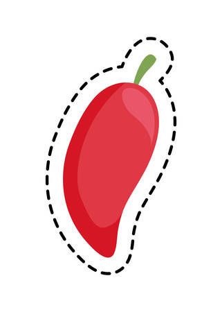 patch of chili pepper mexican isolated icon vector illustration designのイラスト素材