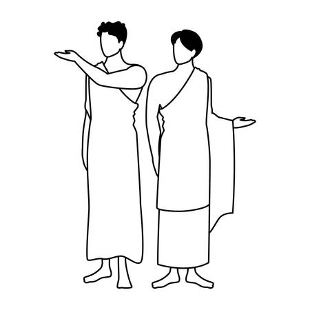 men pilgrim hajj on white background vector illustration designのイラスト素材