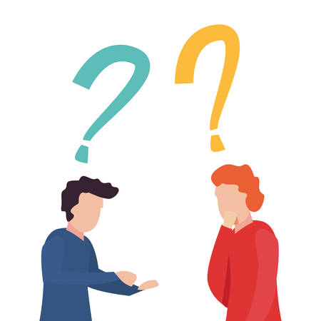 trivia night - men question signal vector illustrationのイラスト素材