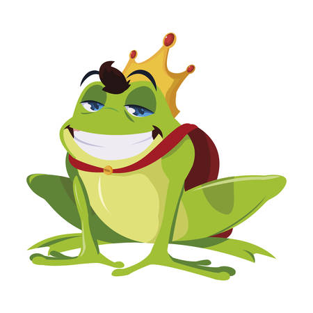 toad prince fairytale character vector illustration designのイラスト素材