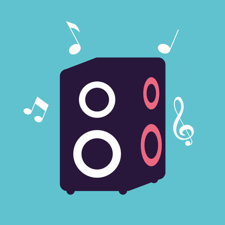 banner and baffle audio with notes music vector illustration designのイラスト素材
