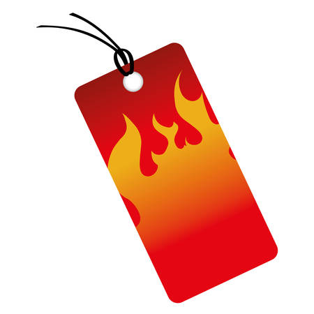 circular tag with fire flame vector illustration designのイラスト素材