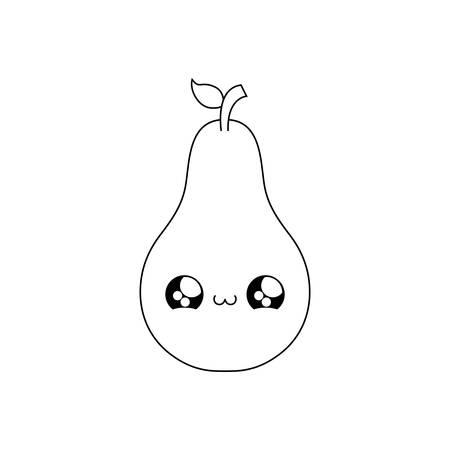 cute fresh pear fruit style vector illustration designのイラスト素材