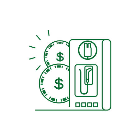 cash coins with energy electric service station vector illustration designのイラスト素材
