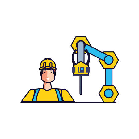 Worker design, Working occupation person job corporate employee and service theme Vector illustrationのイラスト素材