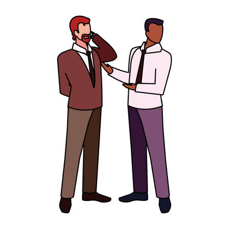 businessmen standing with various views and pose vector illustration designのイラスト素材
