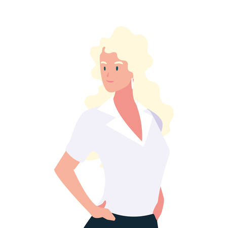 businesswoman smiling on white background vector illustration designのイラスト素材
