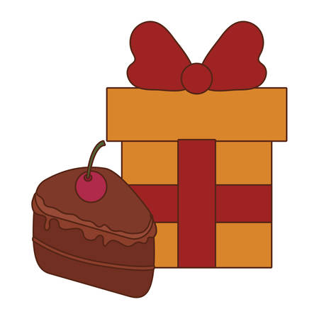 Sweet cake and gfit design, dessert food delicious sugar snack and tasty theme Vector illustrationのイラスト素材