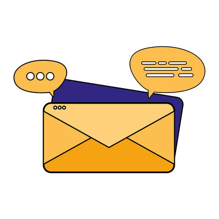 Envelope and bubbles design, Email mail message letter marketing communication card and document theme Vector illustrationのイラスト素材