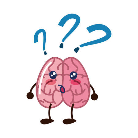 brain cartoon education question symbol vector illustrationのイラスト素材