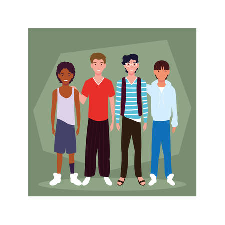 men standing with different poses vector illustration designのイラスト素材