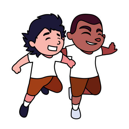 Boys cartoons design, Kid childhood little people lifestyle and person theme Vector illustrationのイラスト素材
