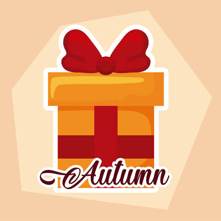 Gift design, Autumn season nature ornament garden decoration and thanksgiving day theme Vector illustrationのイラスト素材
