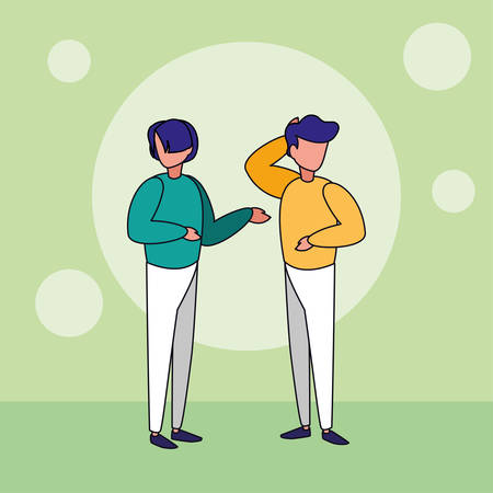 Avatar men and circles background design, Boys males person people human social media and portrait theme Vector illustrationのイラスト素材