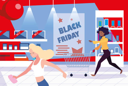 group of people in day black friday vector illustration designのイラスト素材