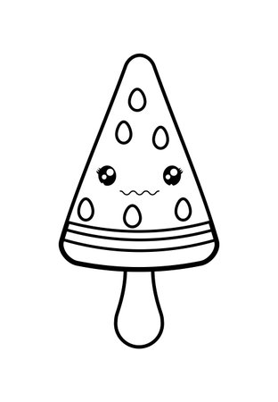 Watermelon Ice Cream In Stick Kawaii Character Vector Illustration Design Royalty Free Vector Graphics