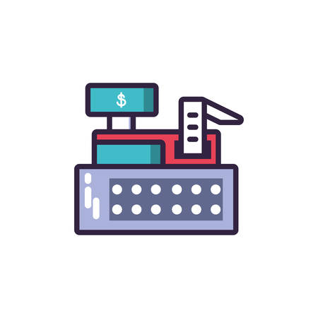 cash register in white background vector illustration designのイラスト素材