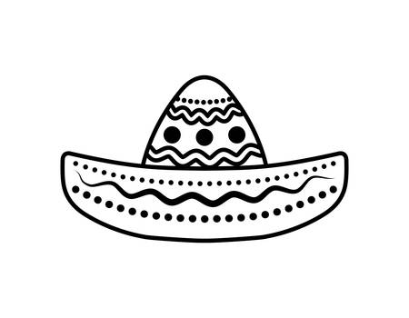 mexican hat in white background vector illustration designのイラスト素材