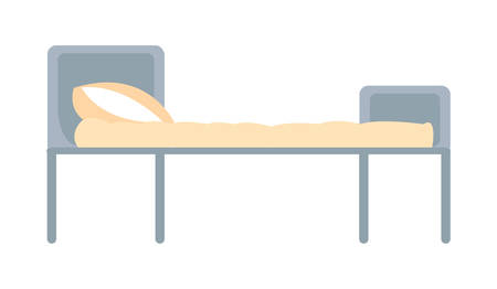 hospital bed with blanket and pillow illustrationのイラスト素材