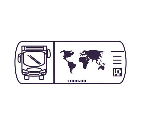 bus transport vehicle with ticket vector illustration designのイラスト素材