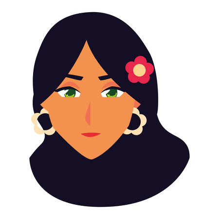 woman head design, Girl female person people human and social media theme Vector illustrationのイラスト素材