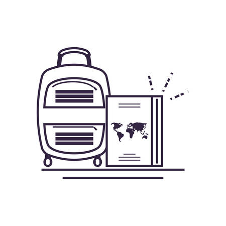travel suitcase equipment with passport vector illustration designのイラスト素材