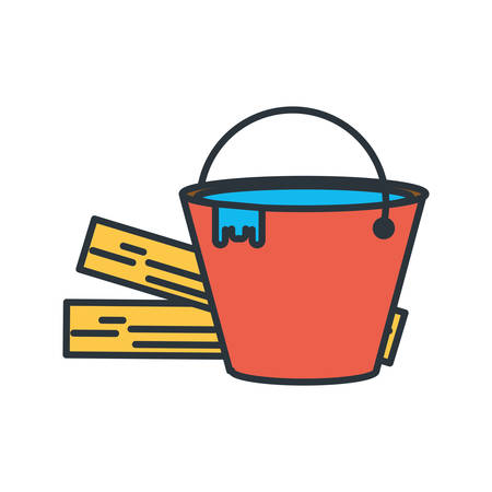 Wood and tool design, under construction work repair progress reconstruction industry and build theme Vector illustrationのイラスト素材