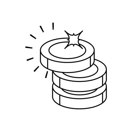 casino games chips isolated icons vector illustration designのイラスト素材