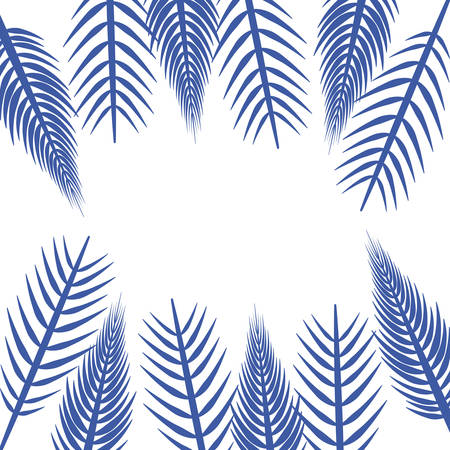 Blue leaves design of Floral nature plant garden ornament botany and decoration theme Vector illustrationのイラスト素材