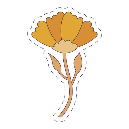 Natural orange flower design, floral nature plant ornament garden decoration and botany theme Vector illustrationのイラスト素材