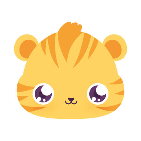 Cute tiger cartoon design, Animal zoo life nature character childhood and adorable theme Vector illustrationのイラスト素材