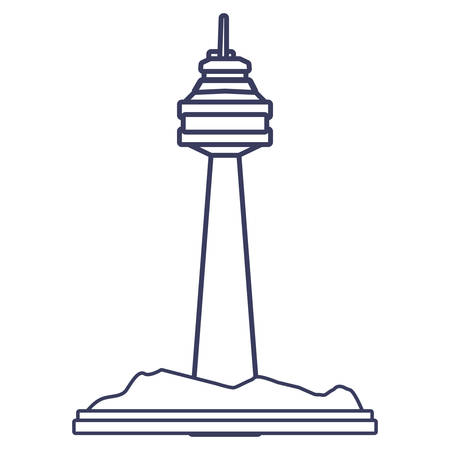 futuristic building urban tower outline vector illustrationのイラスト素材