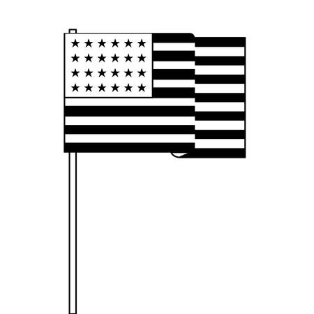 united state of american flag in stick vector illustration designのイラスト素材