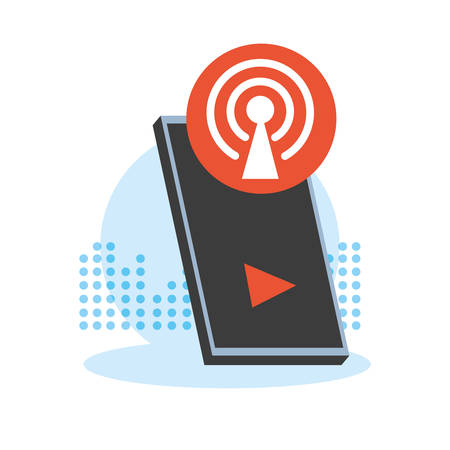 antena button with wifi connection vector illustration designのイラスト素材