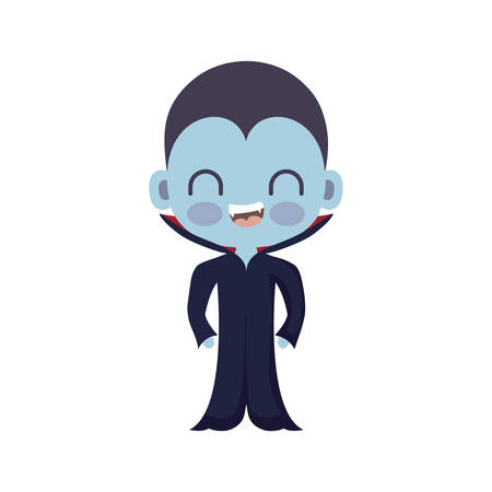 cute boy disguised of vampire on white background vector illustration designのイラスト素材