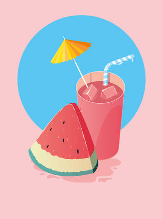 Slice of watermelon design, Fruit healthy organic food sweet and nature theme Vector illustrationのイラスト素材