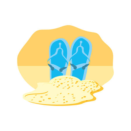 summer flip flops accessory in the beach vector illustration designのイラスト素材