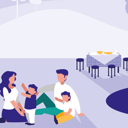 Parents with kids, Family relationship avatar generation and lifestyle Colorful design Vector illustrationのイラスト素材