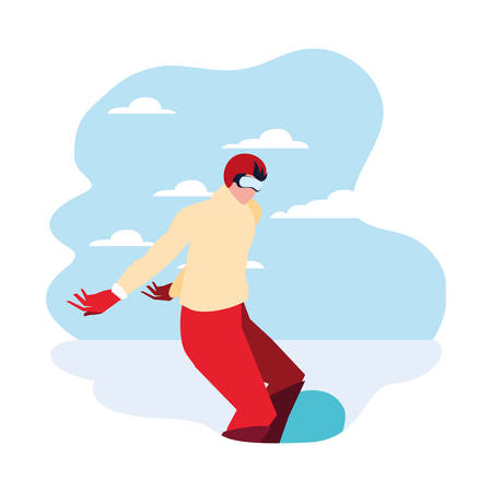 snowboarder extreme sport and lifestyle vector illustrationのイラスト素材